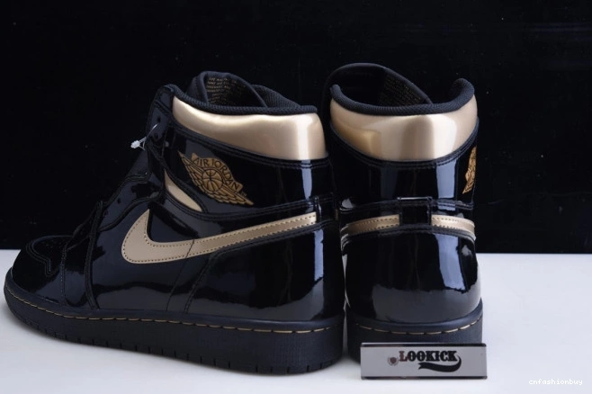 JORDAN METALLIC 1 BLACK (2020) RETRO HIGH AIR GOLD 555088-032 0714